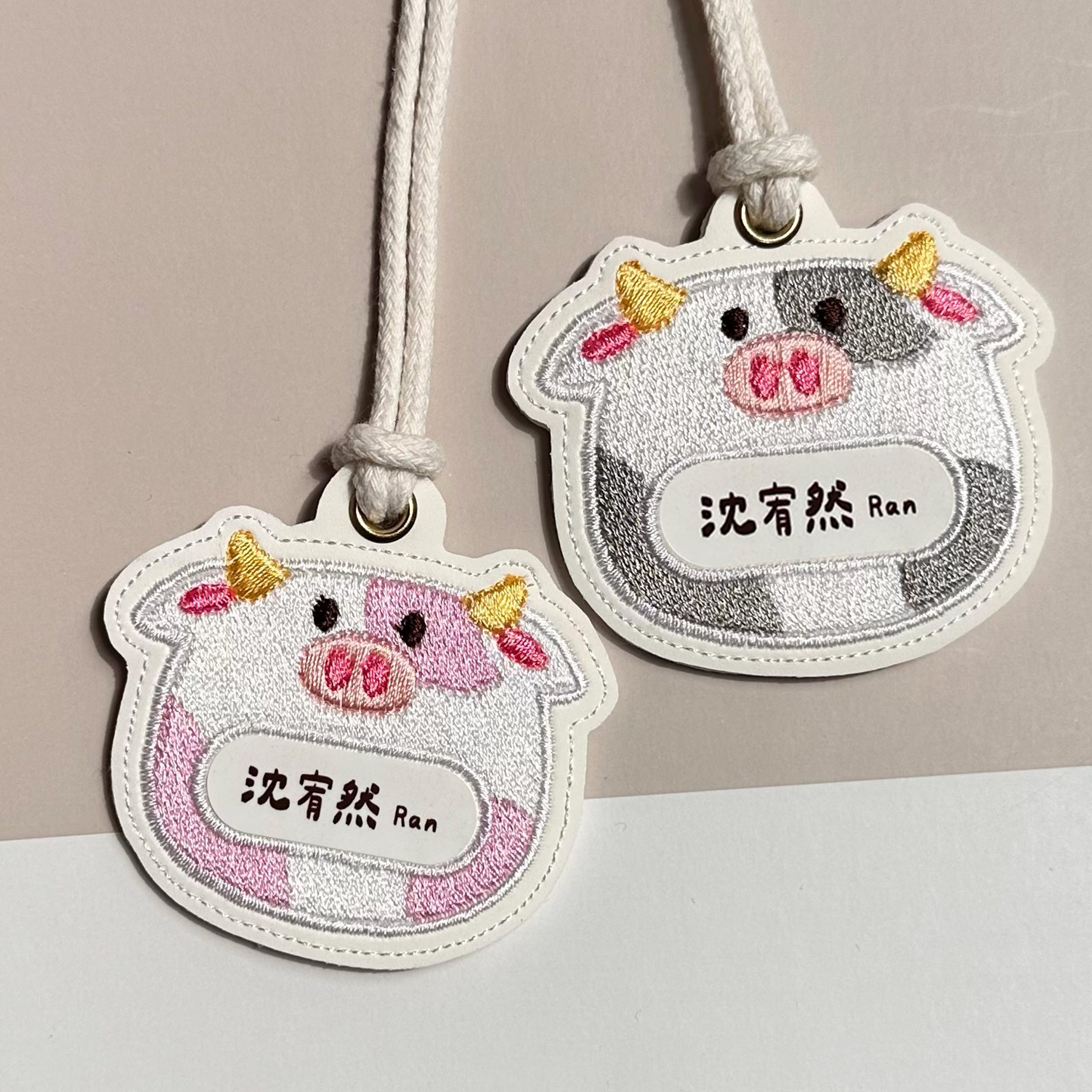 電繡姓名吊牌 / 牛寶寶 / 2色:圖片 2